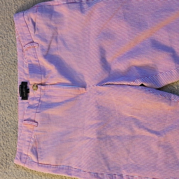 Talbots The Perfect Skimmer Red & White Seersucker Pants Size 16 - Picture 4 of 7